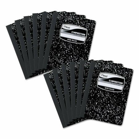 MEAD PRODUCTS 9.75 x 7.5 in. Wide & Legal Rule Square Deal Composition Book 100 Pages, Black, 12PK ME472463